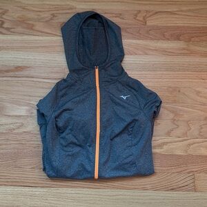 Mizuno Gray Hoodie with Orange Zipper